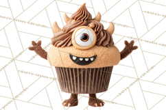 Halloween Monster Cupcake PNG, Cute Spooky Clipart Product Image 4