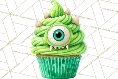Halloween Monster Cupcake PNG, Cute Spooky Clipart Product Image 3