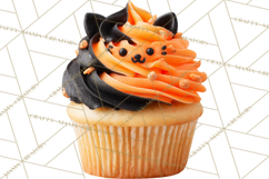 Halloween Monster Cupcake PNG, Cute Spooky Clipart Product Image 5