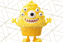 Halloween Monster Cupcake PNG, Cute Spooky Clipart Product Image 2