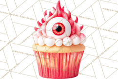 Halloween Monster Cupcake PNG, Cute Spooky Clipart Product Image 3
