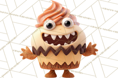 Halloween Monster Cupcake PNG, Cute Spooky Clipart Product Image 5