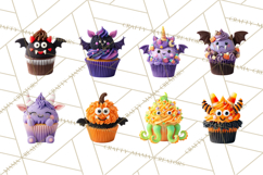 Halloween Monster Cupcake PNG, Cute Spooky Clipart Product Image 3