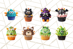 Halloween Monster Cupcake PNG, Cute Spooky Clipart Product Image 5