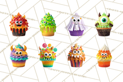 Halloween Monster Cupcake PNG, Cute Spooky Clipart Product Image 7