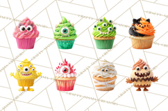 Halloween Monster Cupcake PNG, Cute Spooky Clipart Product Image 9