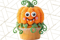 Halloween Monster Cupcake PNG, Cute Spooky Clipart Product Image 4