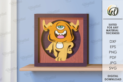 Monster decor Laser Cut. Cute Monster Wall Decor SVG Product Image 1