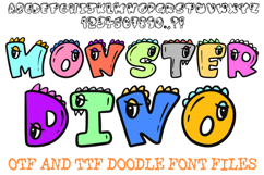 Monster Dino Doodle Font Lettering Bubble Cartoon ABC OTF by Squeeb Creative