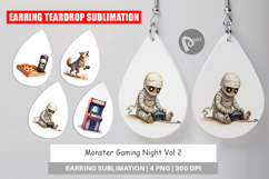 Earring Watercolor Monster Gaming Night Product Image 1