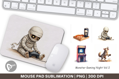 Mouse Pad Watercolor Monster Gaming Night Product Image 1