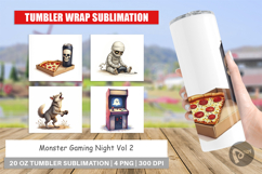 Tumbler Watercolor Monster Gaming Night Product Image 1