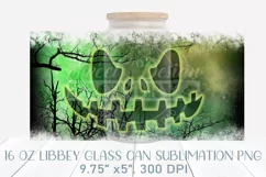 Halloween 16 oz libbey can glass, pumpkin face sublimation Product Image 2