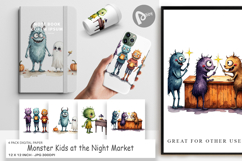Digital Paper Monster Night Market Product Image 1
