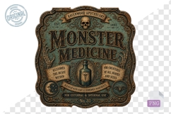 Monster Medicine Vintage Gothic Apothecary PNG Art Product Image 1