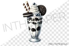 Cookies cream monster milkshake PNG dessert drink watercolor Product Image 1