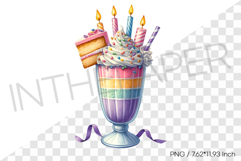 Party cake monster milkshake PNG dessert drink watercolor Product Image 1