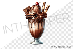 Chocolate monster milkshake PNG dessert drink watercolor art Product Image 1