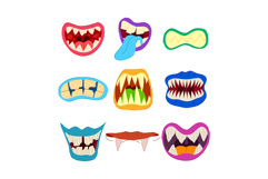 monster mouth set cartoon Product Image 1