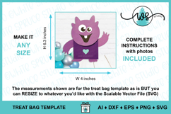 Monster Treat Bag Party Favor Halloween Valentine Template Product Image 2
