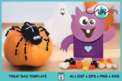 Monster Treat Bag Party Favor Halloween Valentine Template Product Image 3