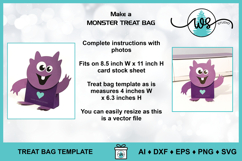 Monster Treat Bag Party Favor Halloween Valentine Template Product Image 4