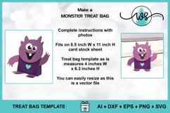 Monster Treat Bag Party Favor Halloween Valentine Template Product Image 4