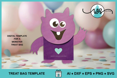 Monster Treat Bag Party Favor Halloween Valentine Template Product Image 5