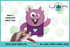 Monster Treat Bag Party Favor Halloween Valentine Template Product Image 6