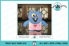 Monster Treat Bag Party Favor Halloween Valentine Template Product Image 7