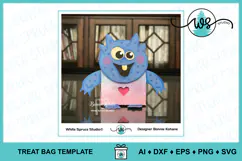 Monster Treat Bag Party Favor Halloween Valentine Template Product Image 7