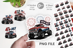 4th of July Monster Truck Sticker Product Image 1