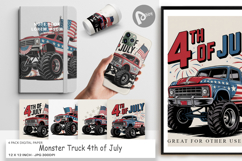 Digital Paper 4th of July Monster Truck Product Image 1