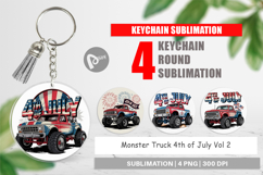 Keychain 4th of July Monster Truck Product Image 1