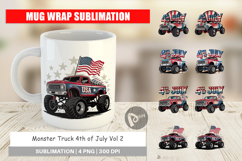 Mug Wrap 4th of July Monster Truck Product Image 1