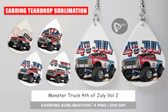 Earring 4th of July Monster Truck Product Image 1