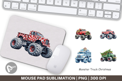 Mouse Pad Christmas Monster Truck Product Image 1