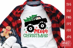 Christmas Monster Truck SVG Cut File for Boys Shirts