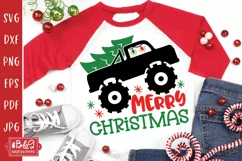 Christmas Monster Truck SVG Cut File for Boys Shirts