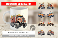 Mug Wrap Christmas Monster Truck Product Image 1