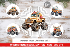 Wind Spinner Christmas Monster Truck Product Image 1