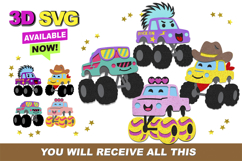 Monster truck 3D SVG Product Image 1
