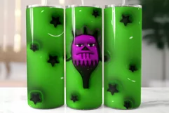 Cute Halloween Monster Tumbler Wrap|3d Puff Halloween Product Image 2