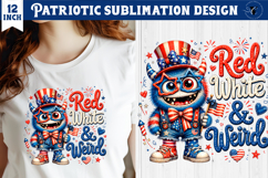 Patriotic Monster PNG Bundle | Funny USA 250 years Cliparts Product Image 6