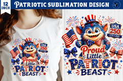 Patriotic Monster PNG Bundle | Funny USA 250 years Cliparts Product Image 12