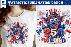 Patriotic Monster PNG Bundle | Funny USA 250 years Cliparts Product Image 14