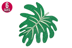 Monstera Leaf machine embroidery design - 6 Sizes Product Image 1