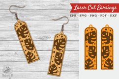 Monstera Leaves Laser Cut Earrings SVG Product Image 1