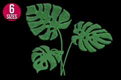 Monstera Leaves Machine Embroidery Design - 6 sizes Product Image 2