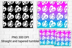 Tropical monstera leaves sublimation tumbler wrap 20 Oz Product Image 2